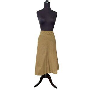 T by Alexander Wang Olive Green A-Line Midi Skirt Cotton Blend Size 6
